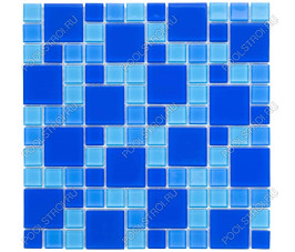 Мозаика для бассейна стеклянная Aquaviva Cristall Dark Blue DCM305 (23 мм - 48 мм) (УП.)
