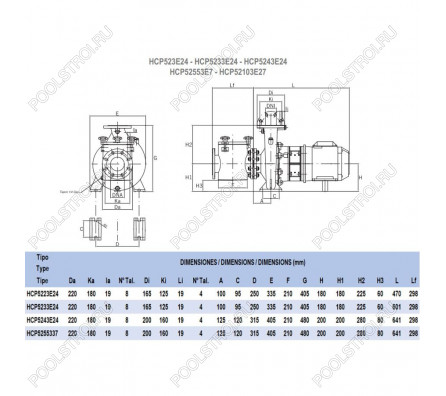 Насос для бассейна Hayward HCP52553E7 (58м³/ч 3.68кВт 380В)